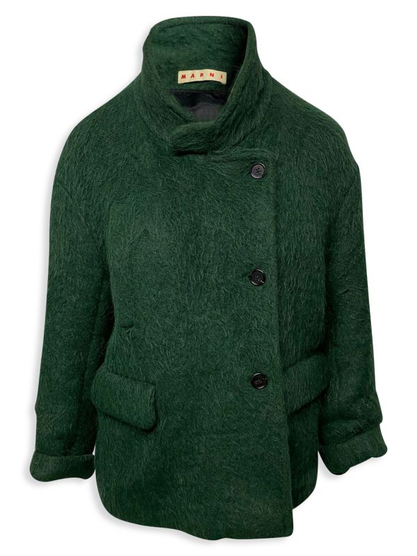 Marni Marni Jacket With Flap Pockets In Green Wool